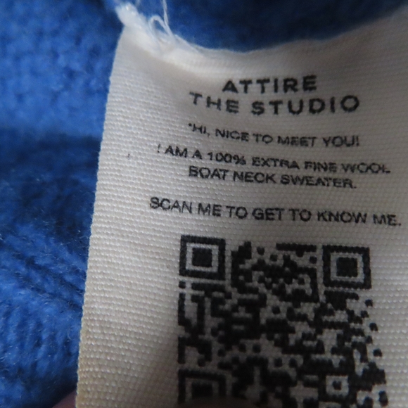 ATTIRE THE STUDIO Sweater Womens S Wool Crop Cableknit Chunky blue - Picture 5 of 5